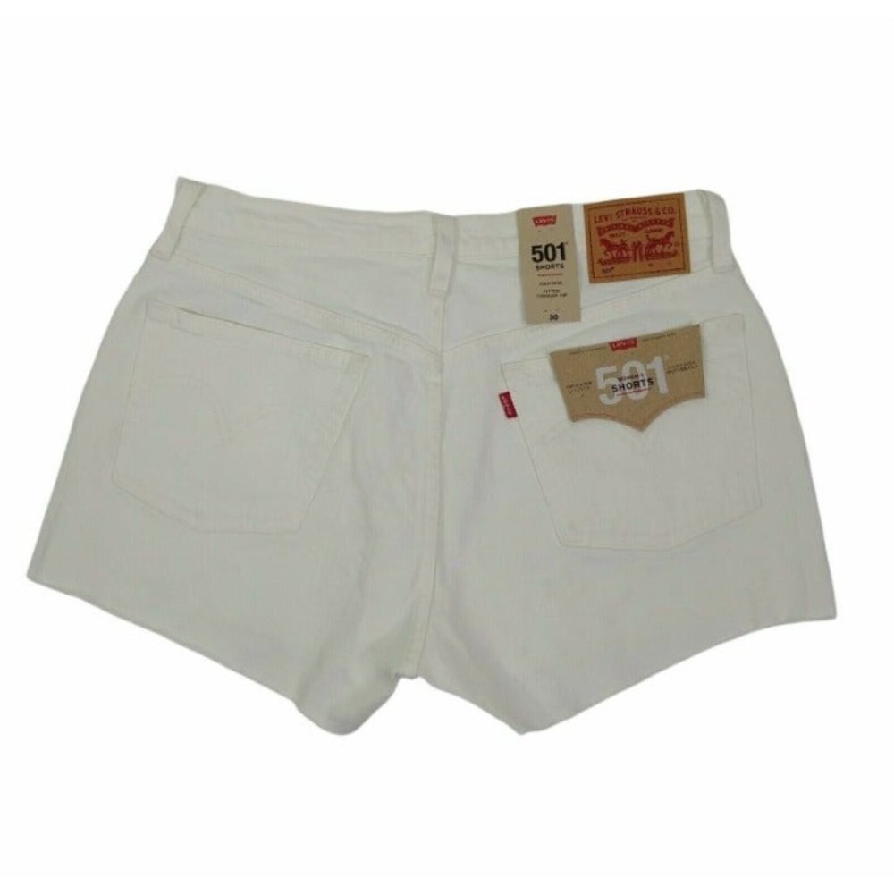 Levi's Women's 501 Cut Off Shorts Size 30 Off Whit - Picture 4 of 11